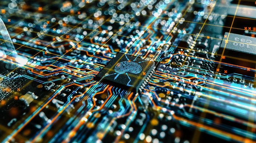 Close-up of a computer circuit