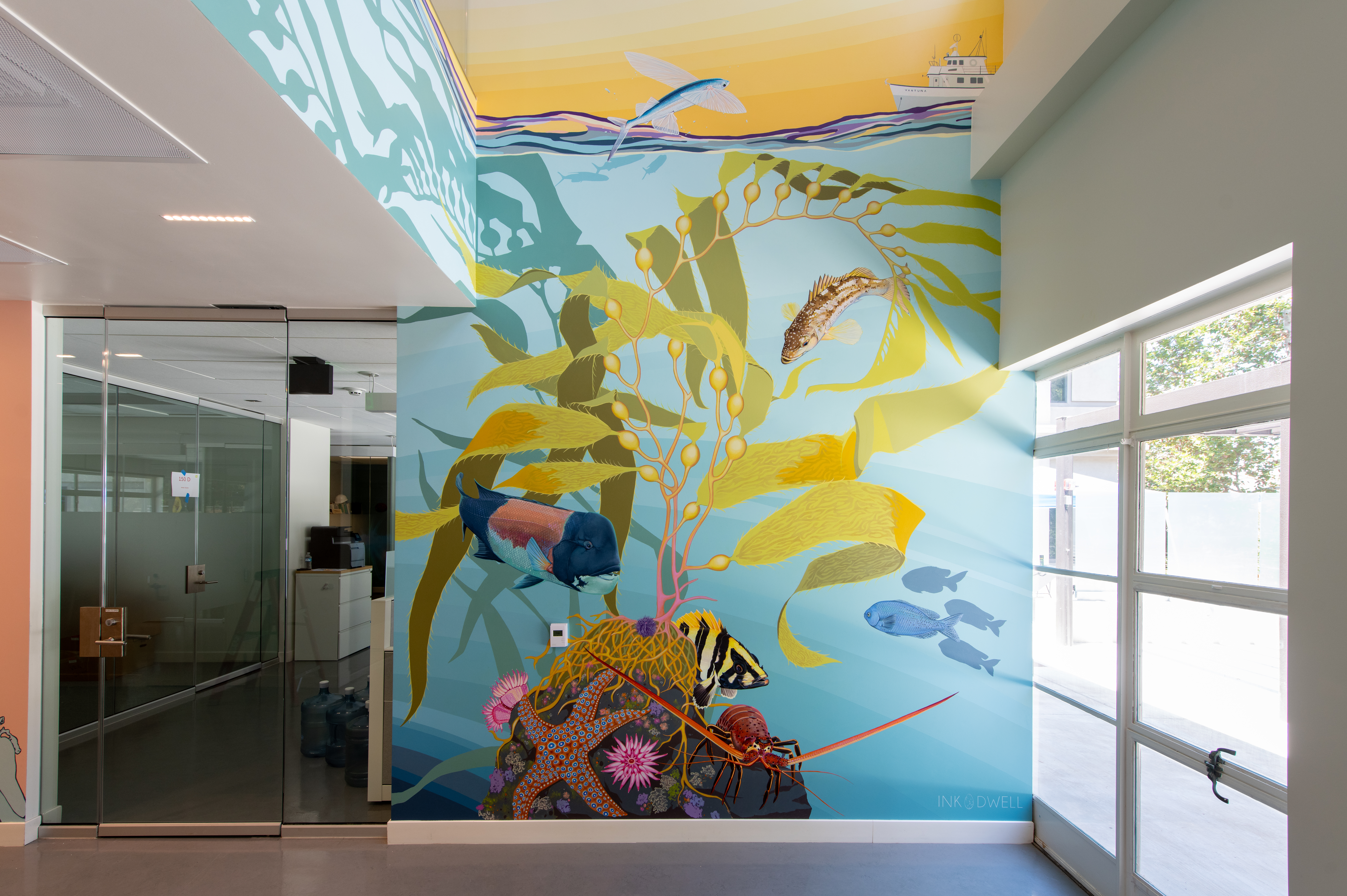 Sea to Sky mural in Moore Lab entryway