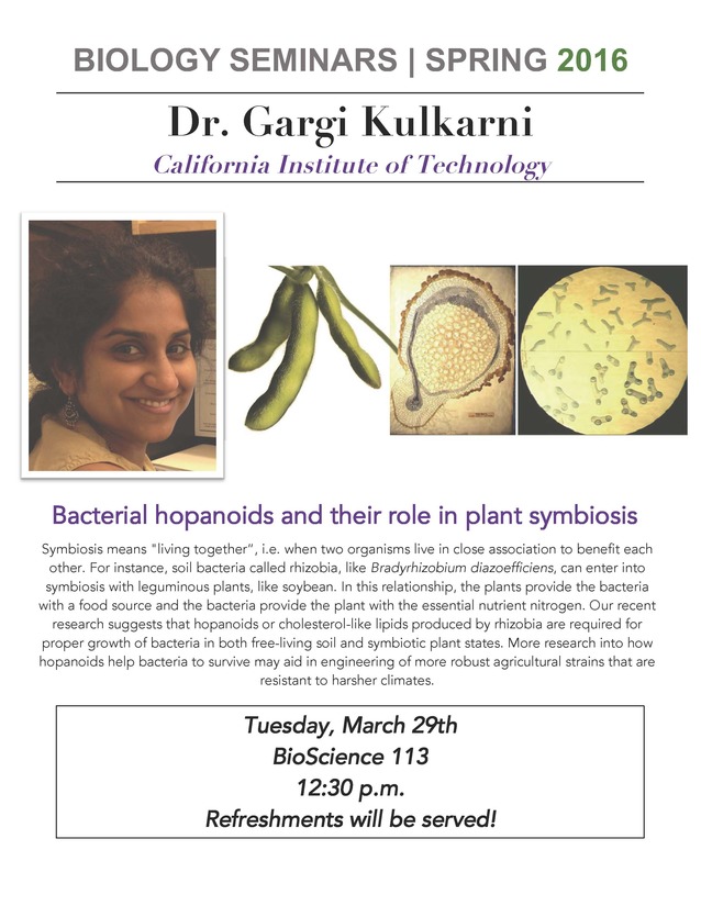 Image for Dr. Gargi Kulkarni: Bacterial hopanoids and their 