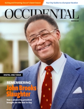 winter 24 magazine cover featuring president james slaughter