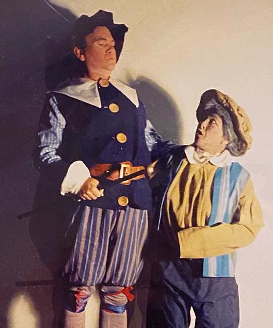 Omar Paxson ’48 and Josie Dapar ’59 in a 1962 production of Shakespeare’s Much Ado About Nothing.