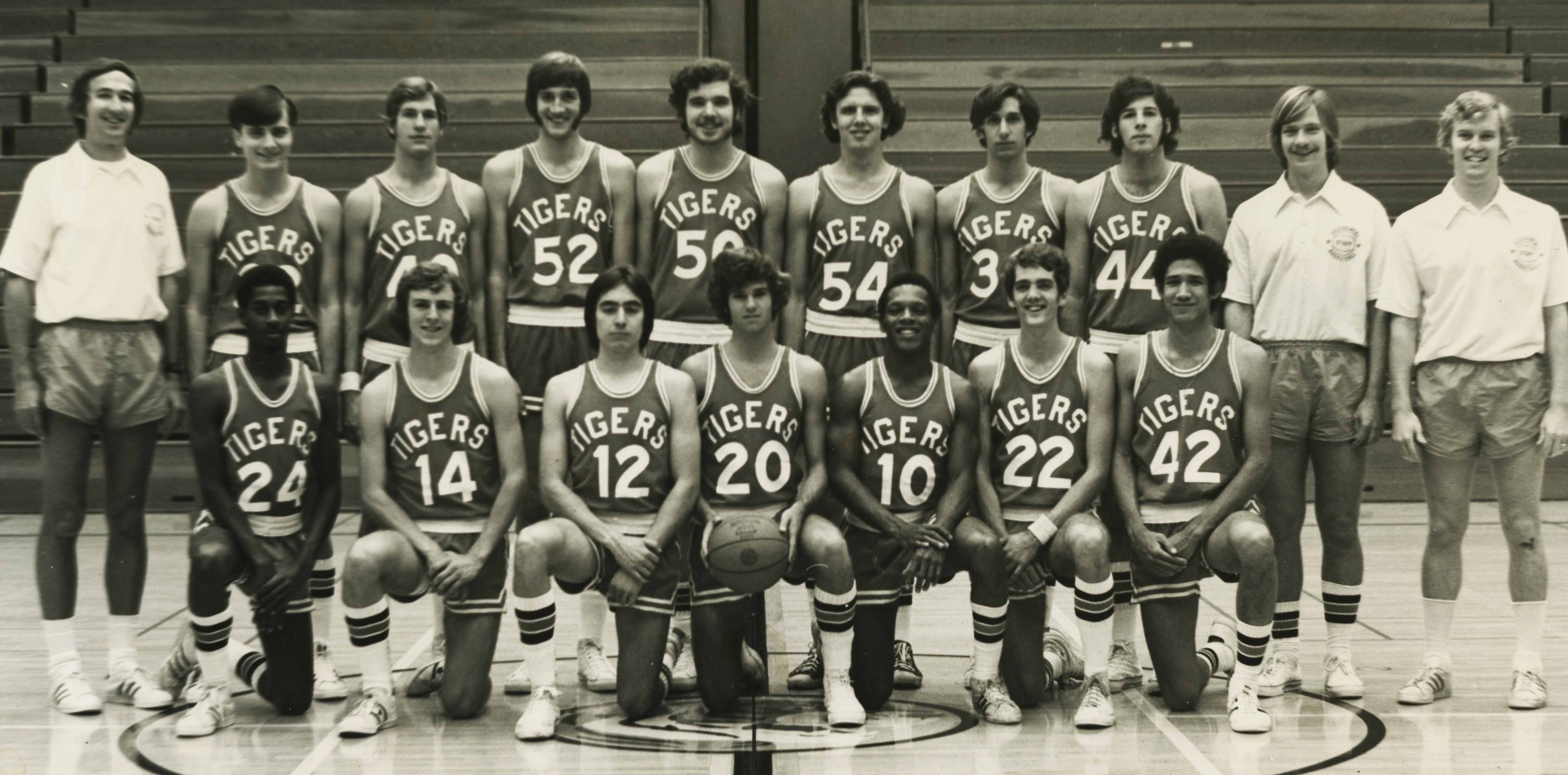 The 1974-75 Occidental men's basketball team.