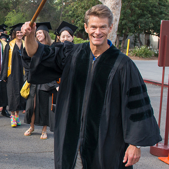 Rugg as a Commencement marshal in May 2013.