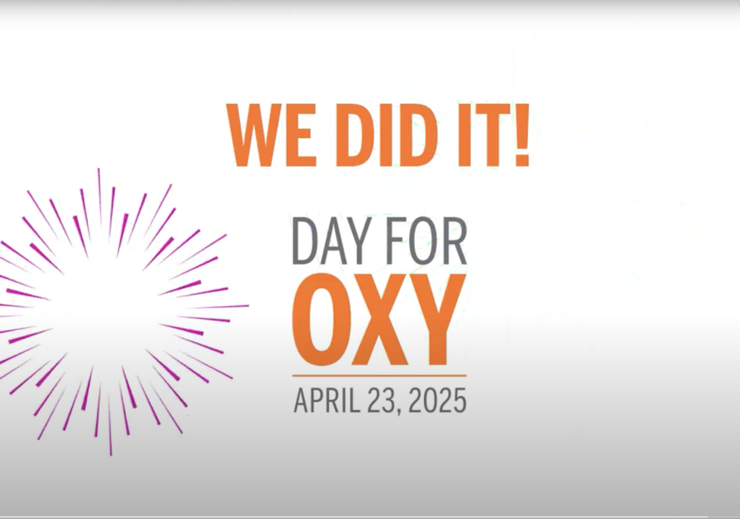 video screenshot reading 'We did it!'