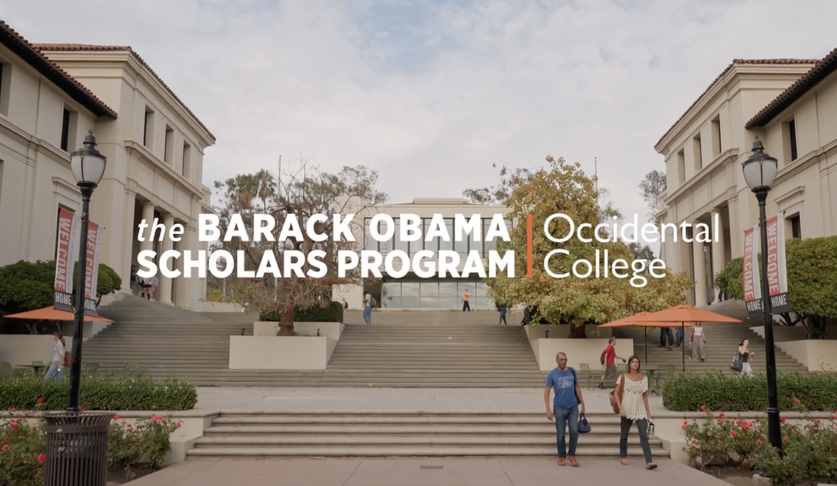 Video still with Barack Obama Scholars logo