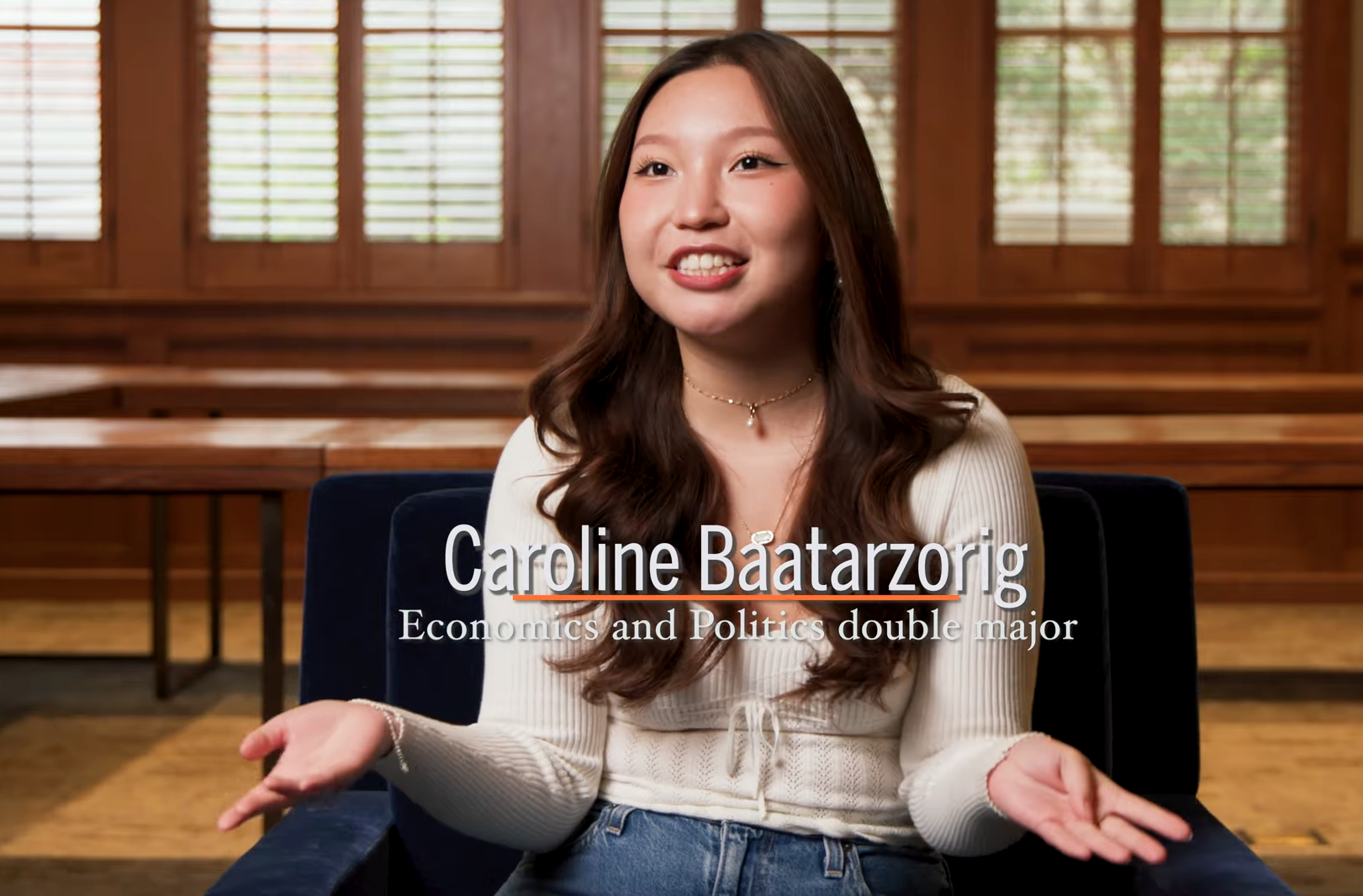 Video still of student 