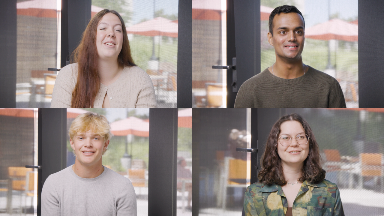 four occidental college students from four video frames