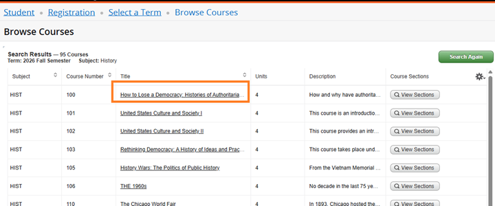 Browsing the Catalog Instructional Screenshot