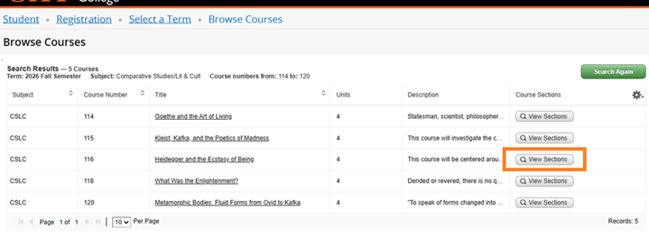 Browsing the Catalog Instructional Screenshot