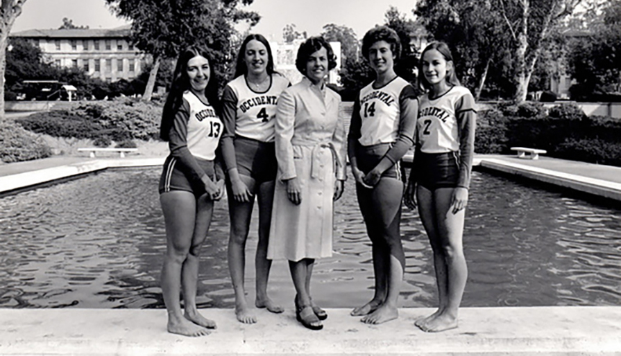 Ruth Berkey and members of the 1978 women's volleyball team