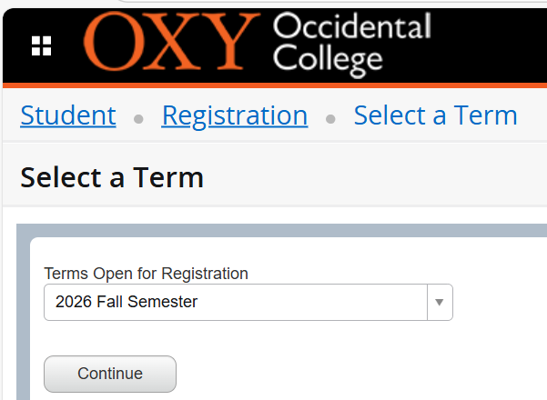 Instructional Screenshot for Class Search Registration