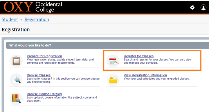 Instructional Screenshot for Class Search Registration