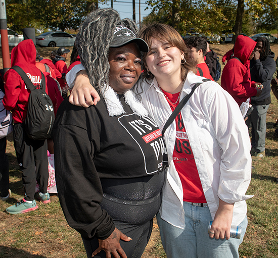 Sadie Spletzer '26, right, and canvassing partner MarceyLynn Teague at a UNITE HERE Philadelphia rally on October 12. Sadie Spletzer '26, right, and canvassing partner MarceyLynn Teague at a UNITE HERE Philadelphia rally on October 12.