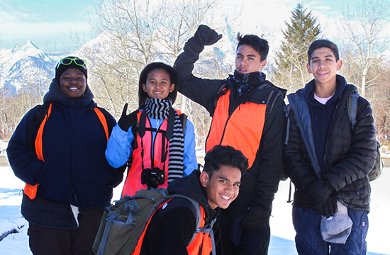 Carson High School students get a taste of winter in Wyoming. (Photo by Mike Hoover ’65)