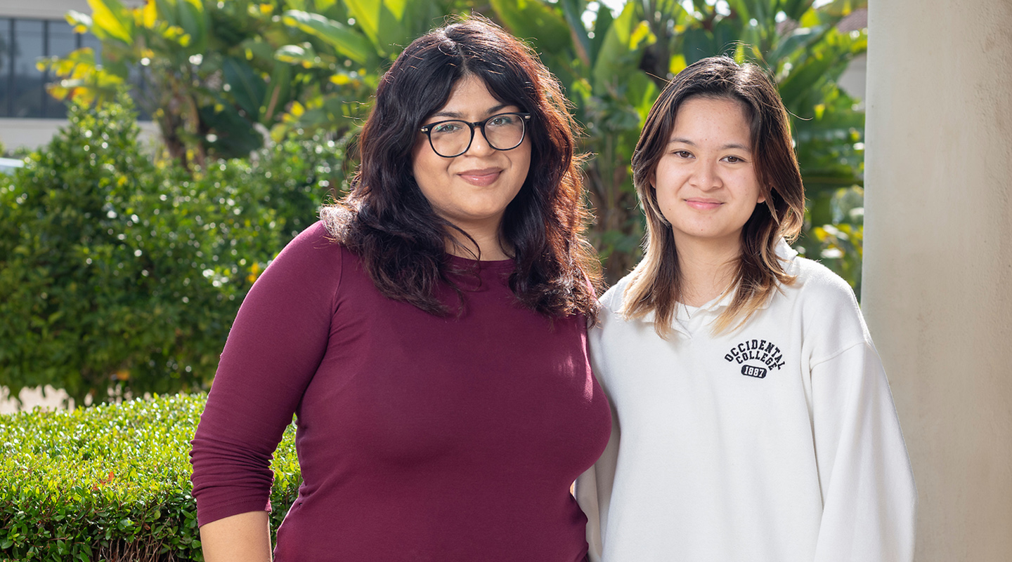 Current year scholarship recipients Alyssa Zatarain '29 and Sunny Tuazon '29 