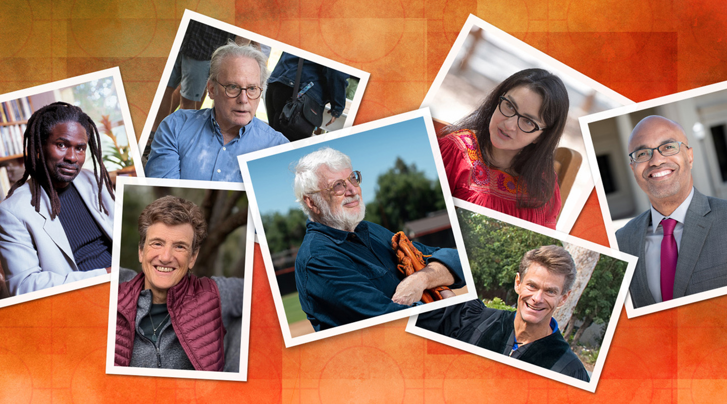 Retiring professors Elmer Griffin, Margi Rusmore, Stuart Rugg, Peter Dreier, Alexandra Puerto, Stuart Rugg, and Ron Buckmire