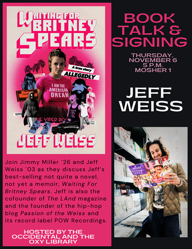 Jeff Weiss Book Talk & Signing Jeff Weiss event