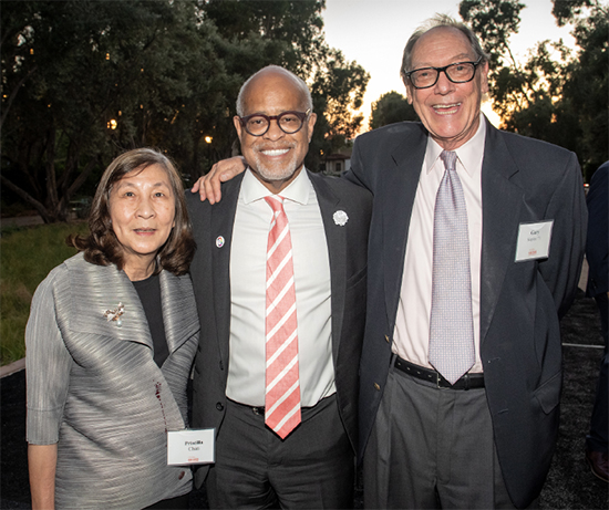 Priscilla Chan, President Elam, and Gary Kaplan ’71.