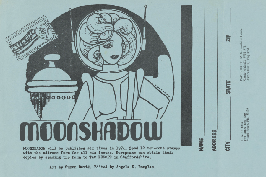 Archival image, black drawing on light blue background