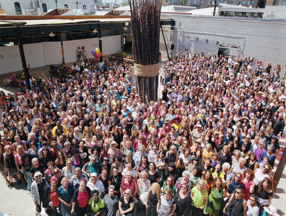 overhead color photograph of the 2016 Now Be Here participants