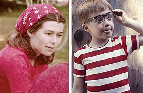 Authors Laura Paxson (left, in 1975) and Escott Norton (right, in 1968) at Remsen Bird Hillside Theater. 