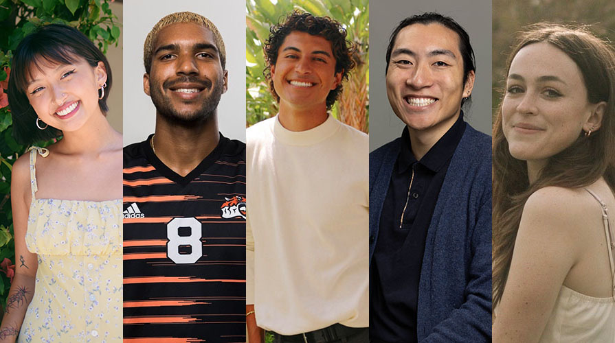 Five student Dean's Award winners, photos lined up