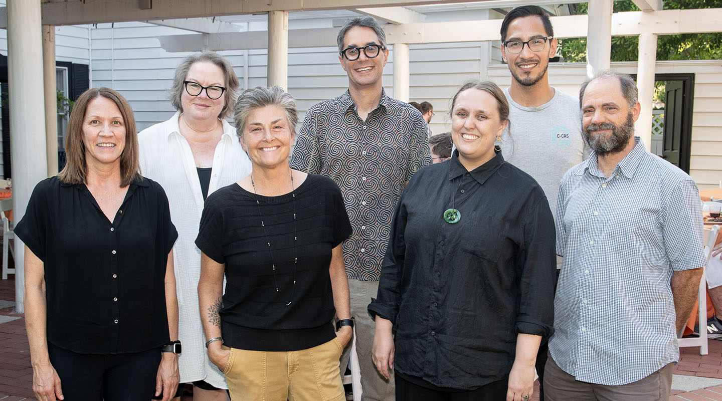 A group of faculty members who received teaching awards in 2023, posing together