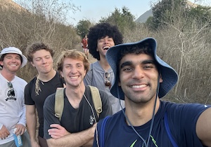 occidental student hiking the Santa Monica Mountains with friends