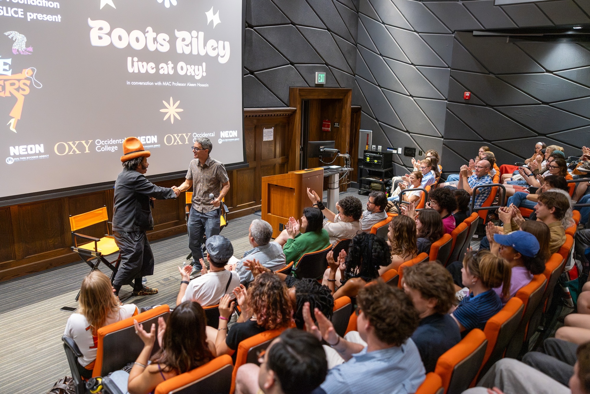 Boots Riley in conversation at Homecoming and Family Weekend.