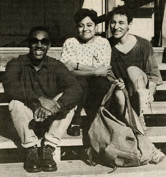 Jonathan Poullard, Lisa Gonzales '94, and Johnny Aguilar '93