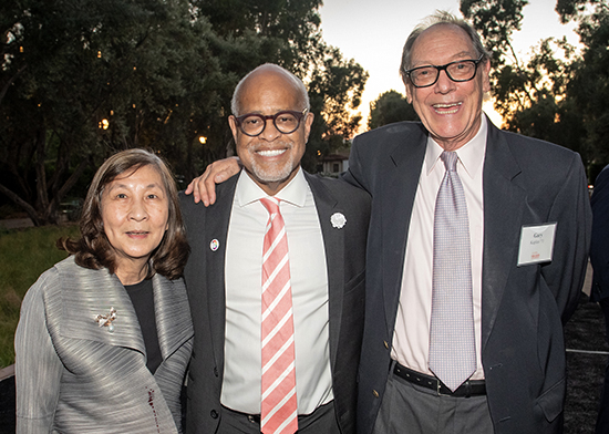 Priscilla Chan, President Elam, and Gary Kaplan ’71.