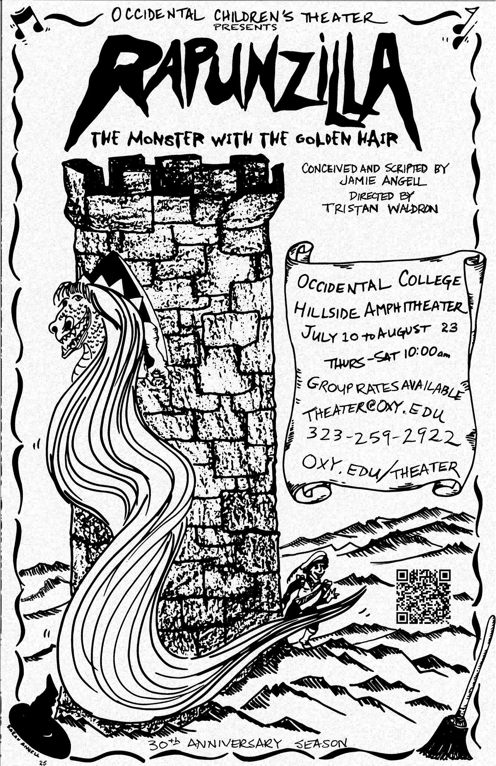 Poster for Theater Production of Rapunzilla, The Monster with the Golden Hair