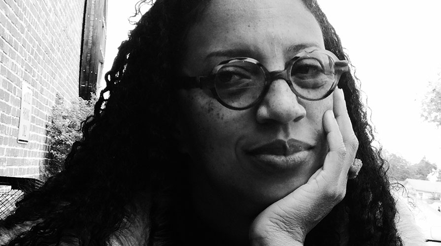 Robin Coste Lewis black and white headshot of her face