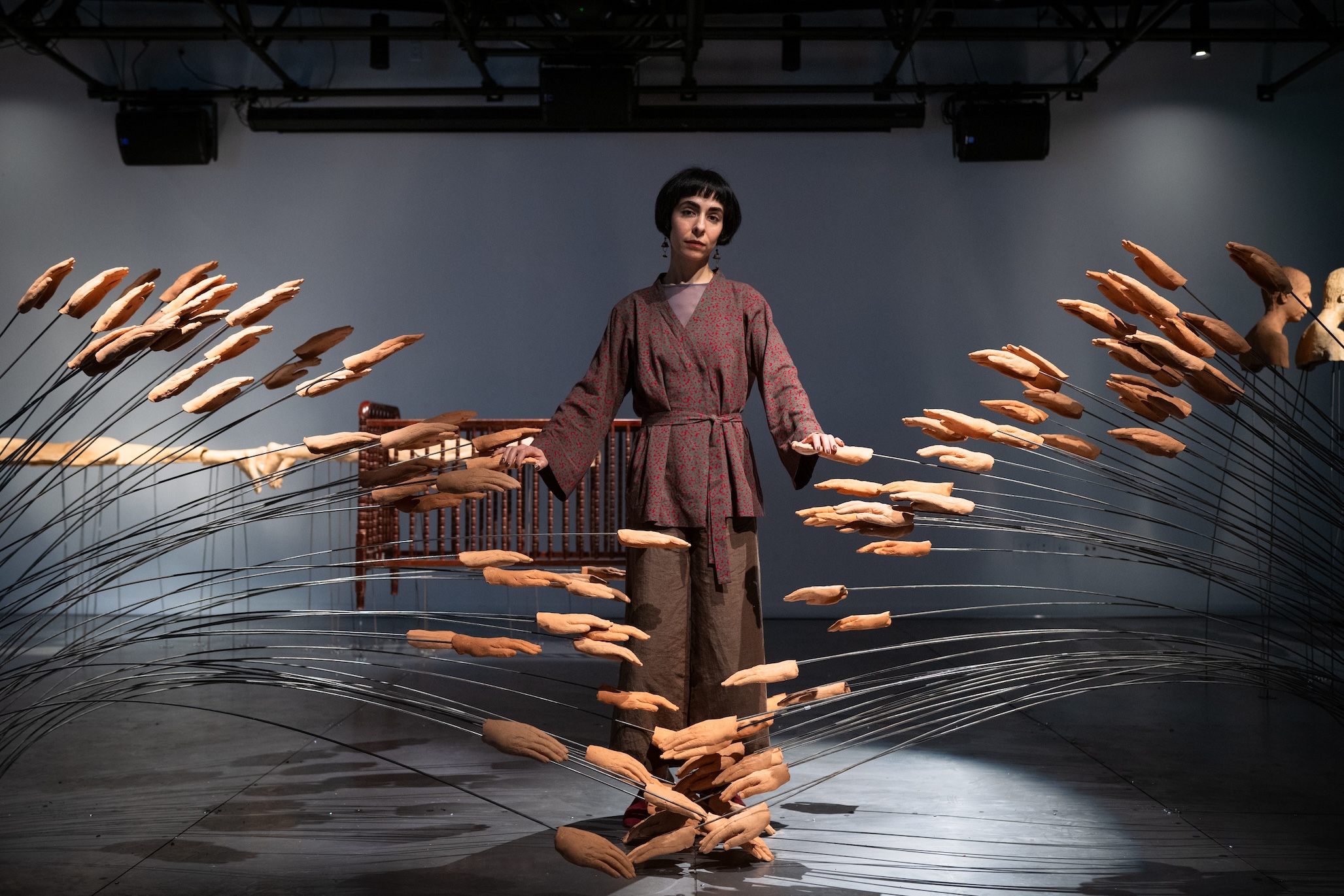 full-body color portrait of Roksana Pirouzmand in the OXY ARTS exhibition