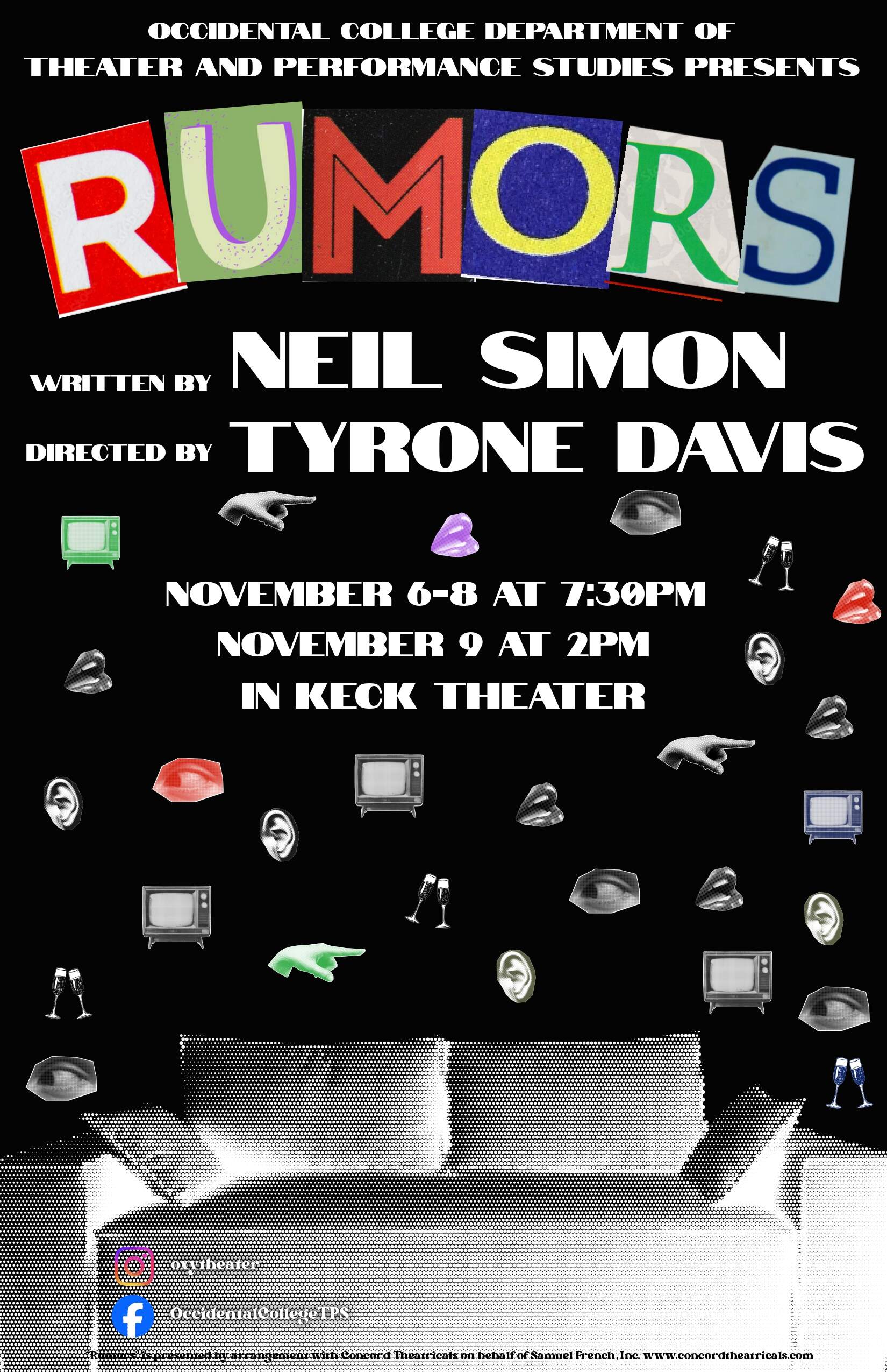 Poster for the upcoming production of Rumors