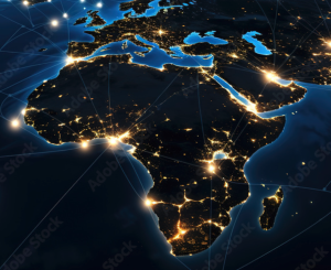 Night-time satellite image of the African continent