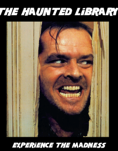 The Haunted Library flyer with Jack Nicholson from The Shining