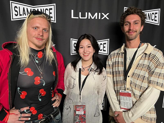 Vidar Hondorf ’24, Jacki Jackman ’24, and Max Brown ’25 at the 2024 festival in Park City, Utah.