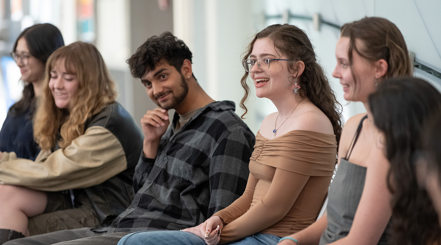 From left, fall 2025 U.N. interns Erica Greenberg, Ruby Gower, Tejas Varma, Arden Courtney Collins, and Chloe Peyton.