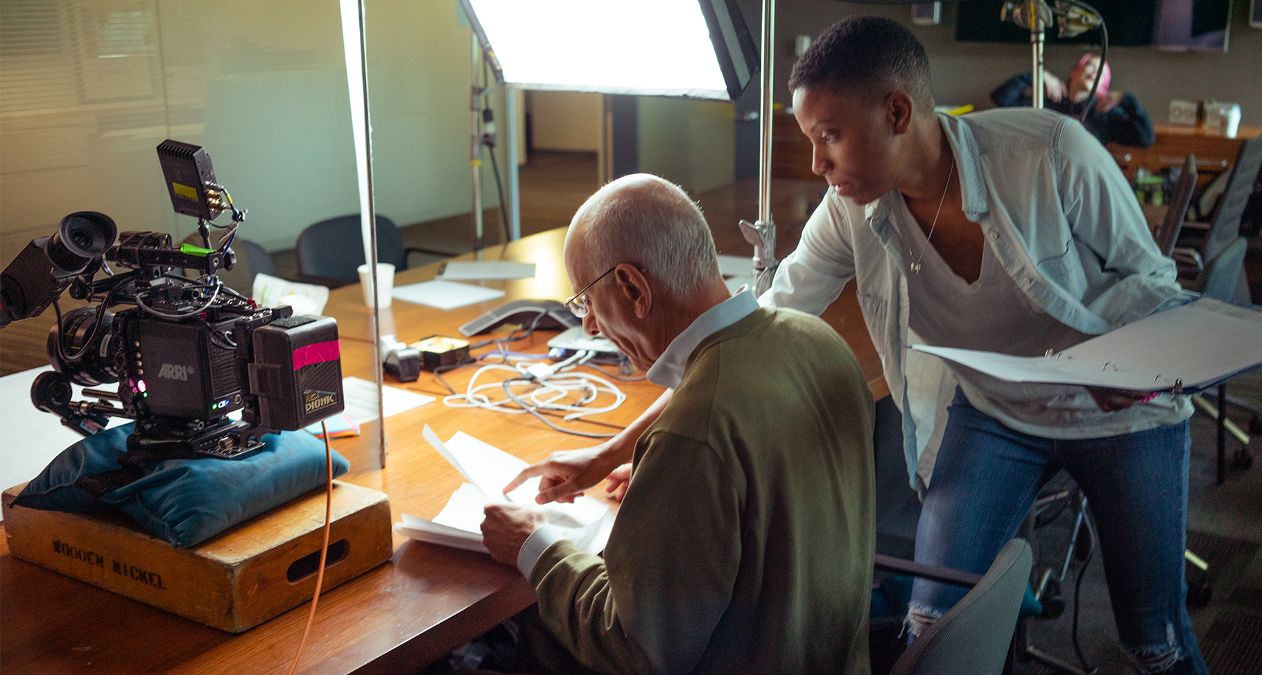 Filmmaker Meko Winbush on the set of her short In the Darkness.