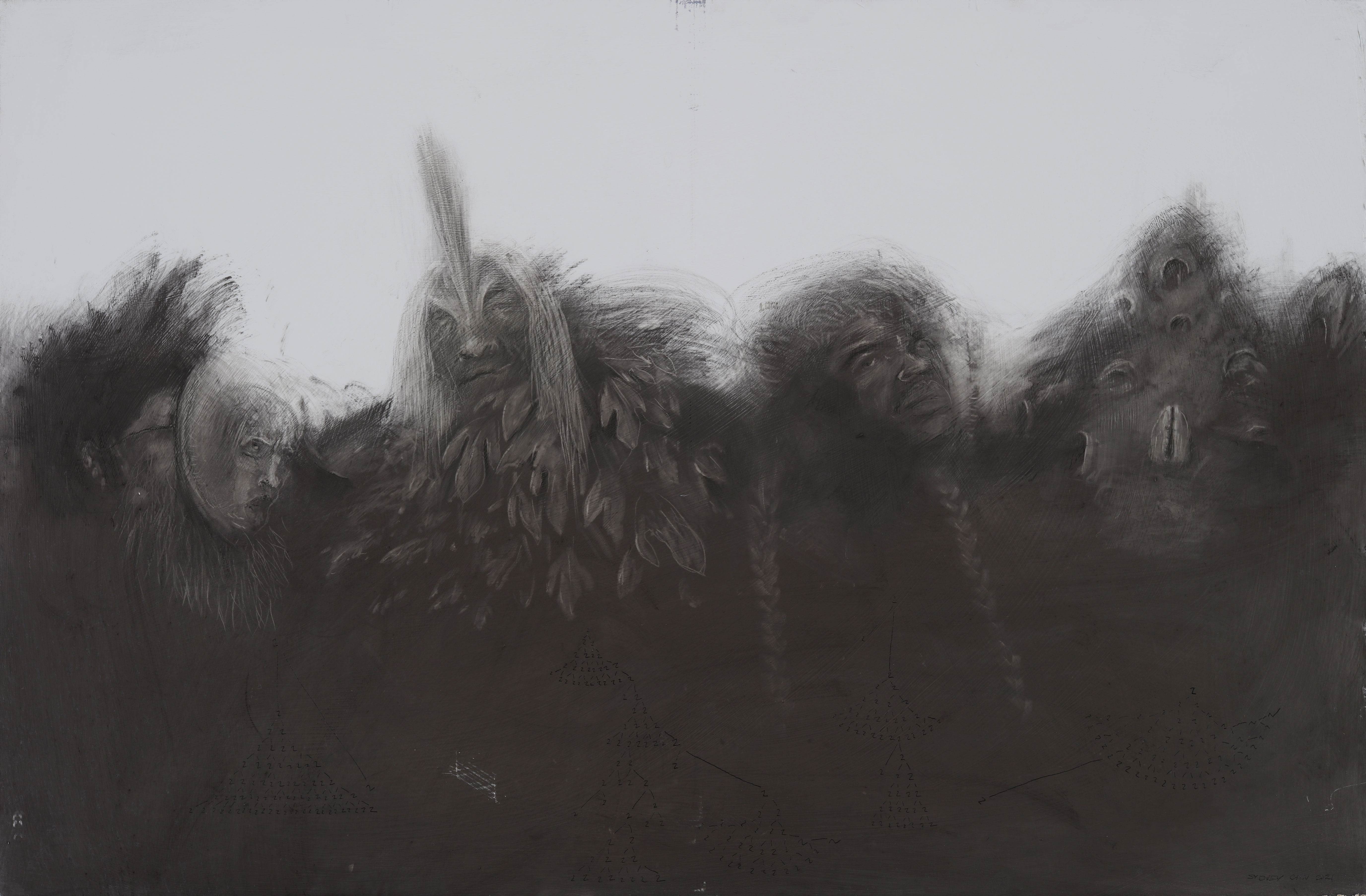 Sydney Cain_I_Am_Everywhere_Sassafrass - 9 - Trish Bransten(1).jpg Acrylic greyscale painting "I Am Everywhere (Sassafras)" by Sydney Cain