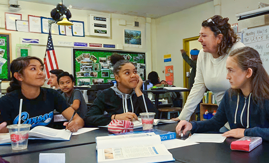 Tammy Bird with her students at Carson High in 2018.