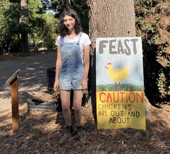 Zoe Bush '26 at Occidental's FEAST Garden. Zoe Bush '26 at Occidental's FEAST Garden.