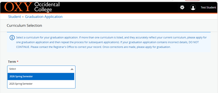 Instructional screenshot for applying to graduate 