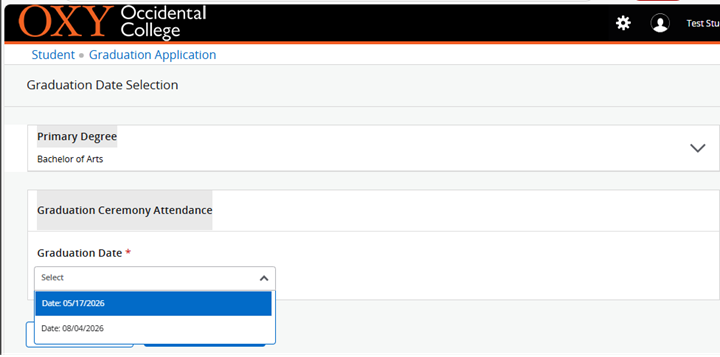 Instructional screenshot for applying to graduate 