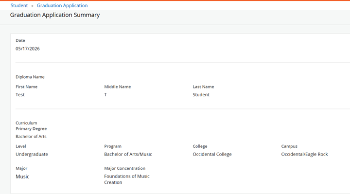 Instructional screenshot for applying to graduate 