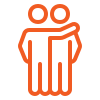 Person with arm around another person icon
