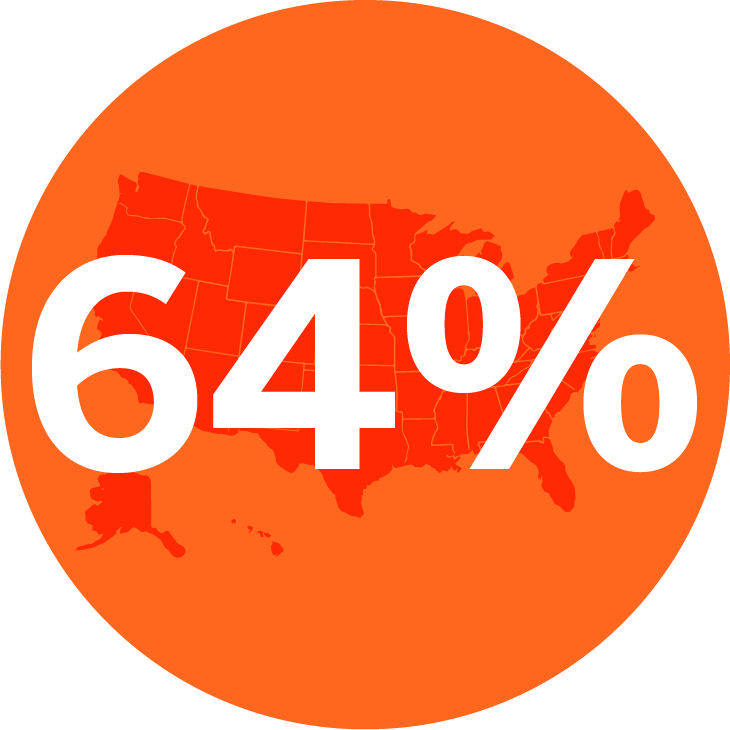 55% from other U.S. states