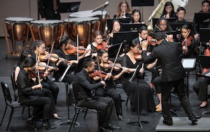 Image of an orchestra playing in Thorne Hall