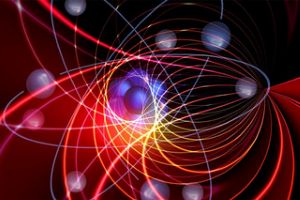 Colorful visualization of an atomic structure